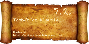 Tombácz Klaudia névjegykártya