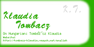 klaudia tombacz business card